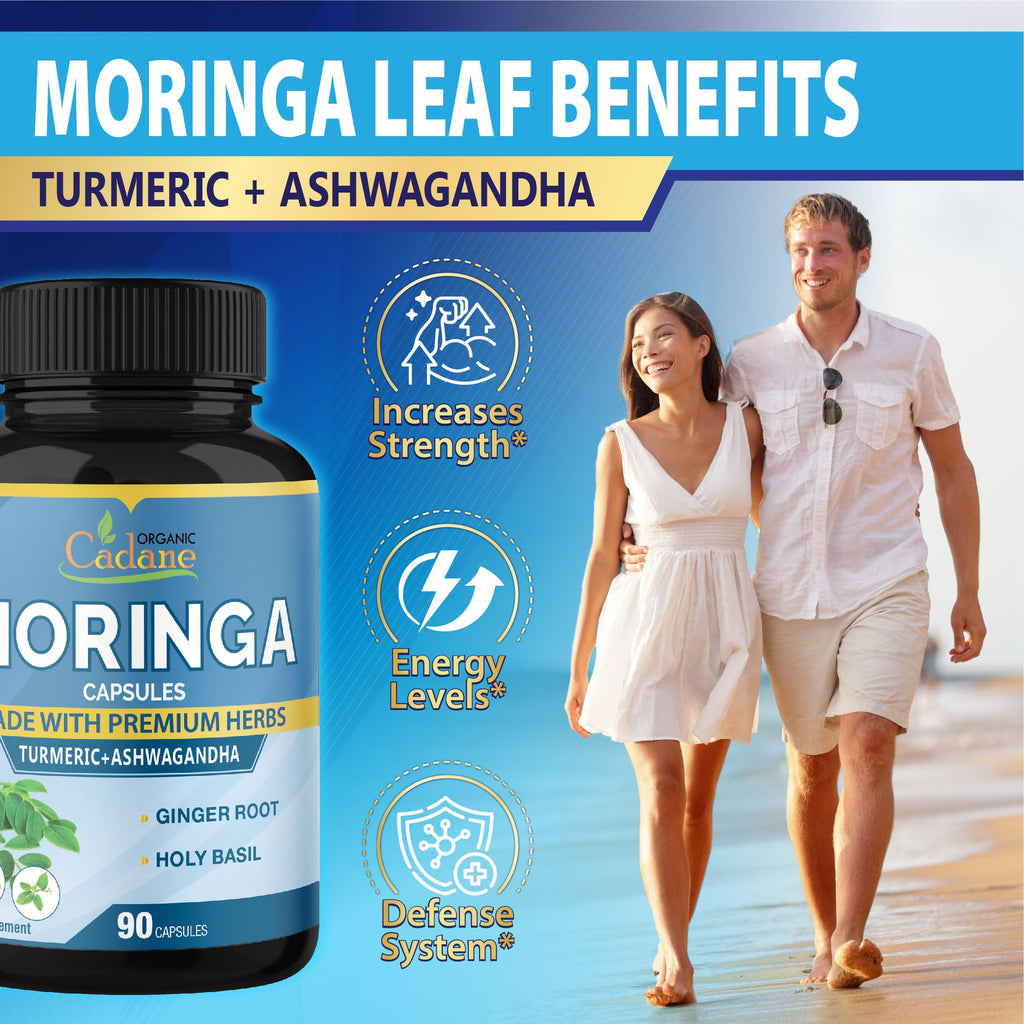Organic Cadane Moringa Extract Capsules Energy Support - 90 Capsules - image 4