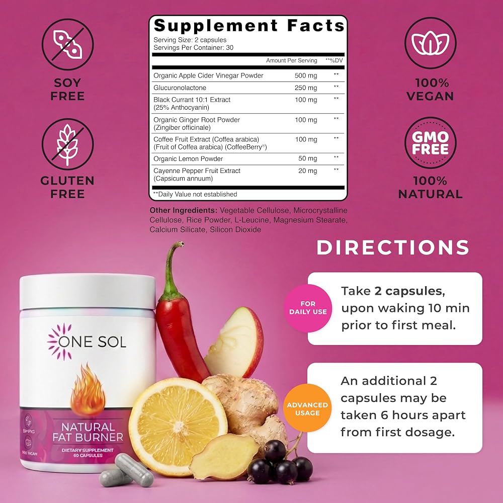 One Sol Women's Metabolism Support for Energy & Weight Management - 60 Capsules - image 3