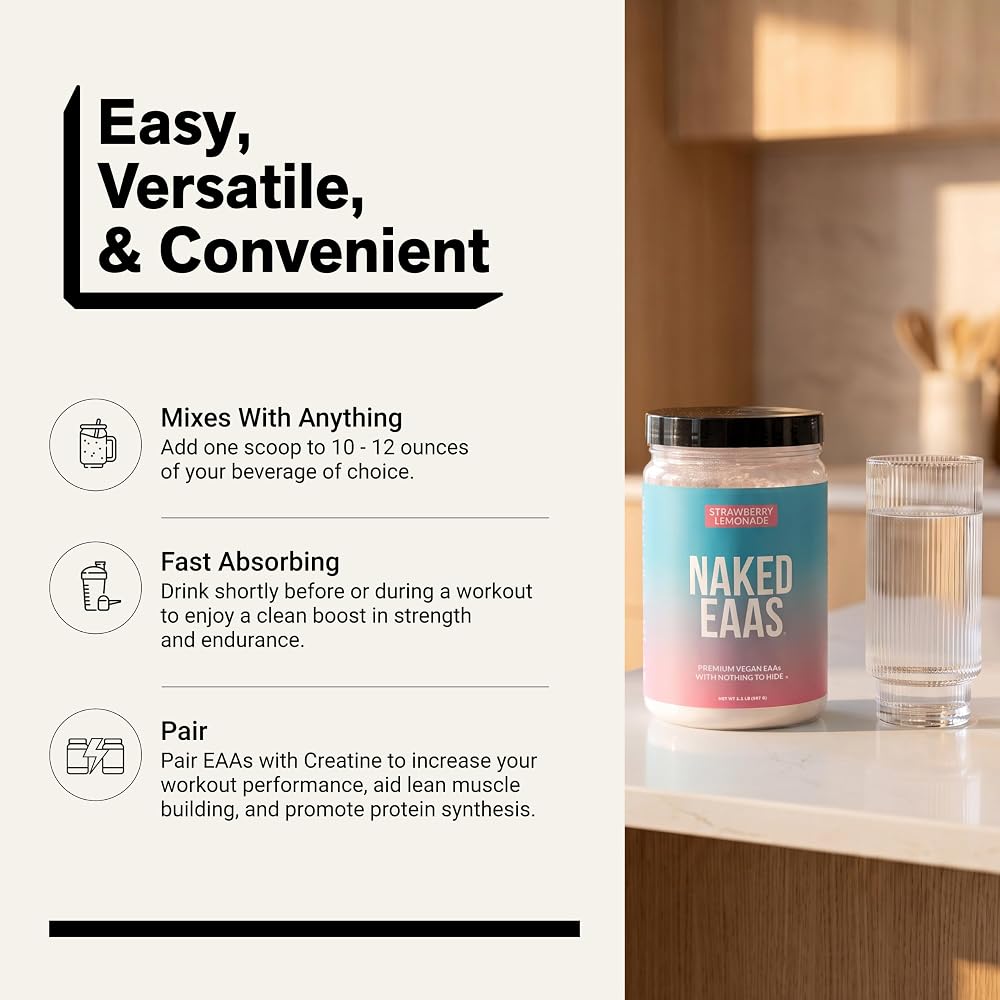 NAKED EAAs Amino Acids Powder - Vegan Essential Amino Acids