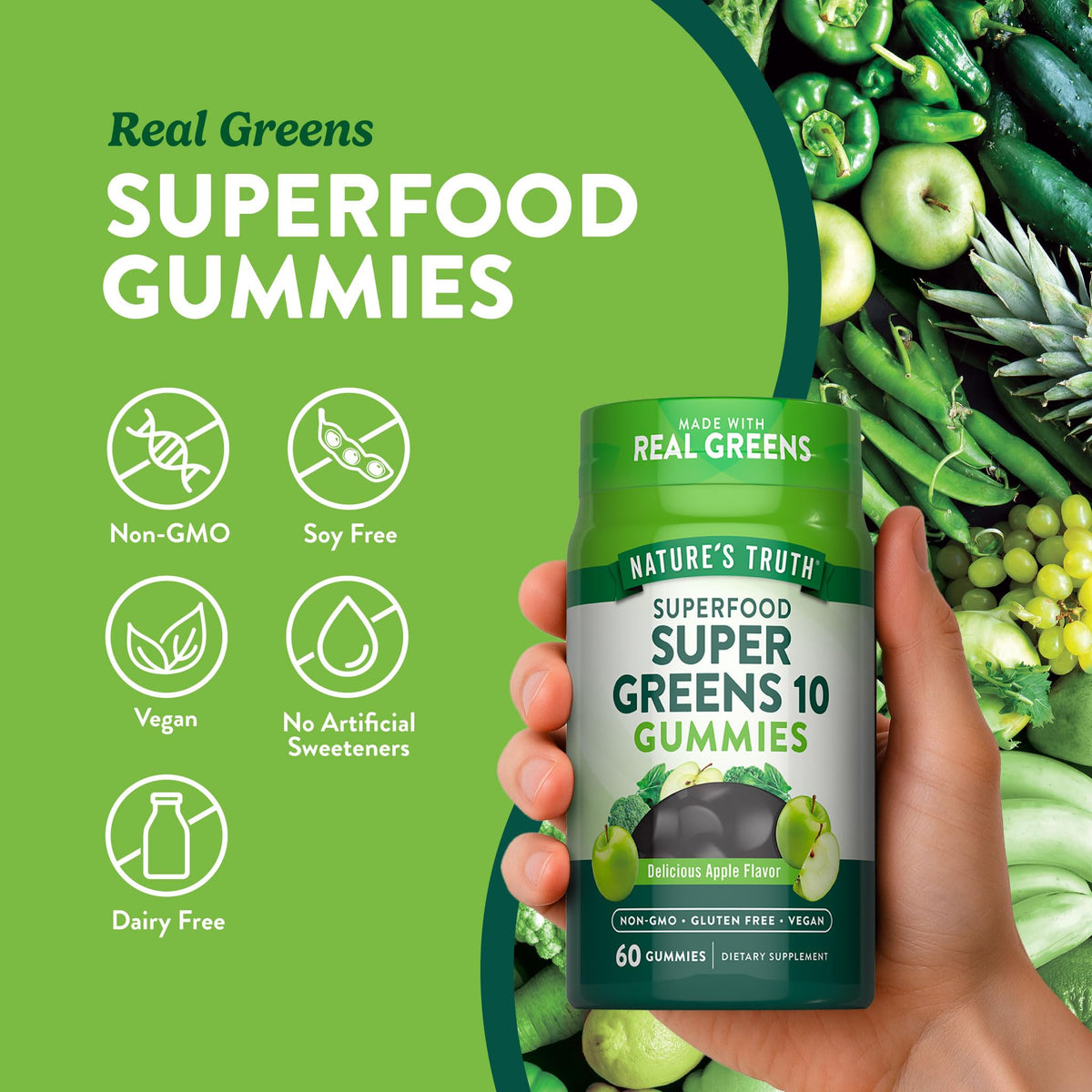 Nature's Truth Super Greens Gummies - 60 Count - image 3