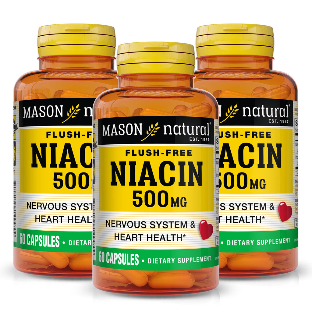 MASON NATURAL Niacin 500 mg Flush-Free - 180 Capsules