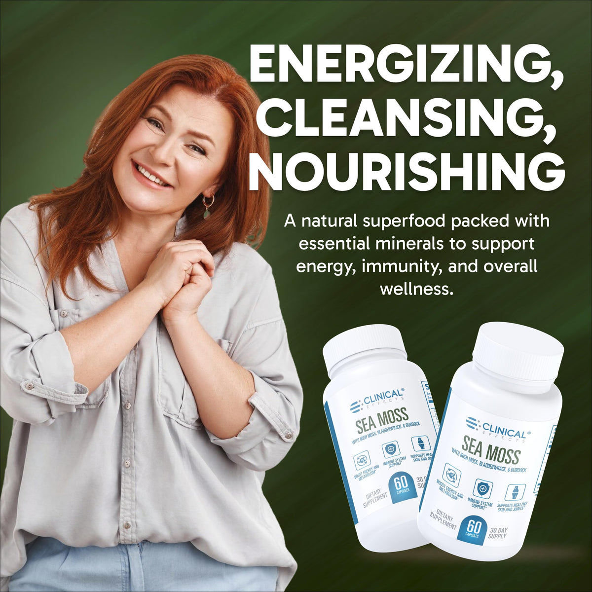 Clinical Effects Sea Moss Organic Capsules with Bladderwrack - 60 Capsules - image 3