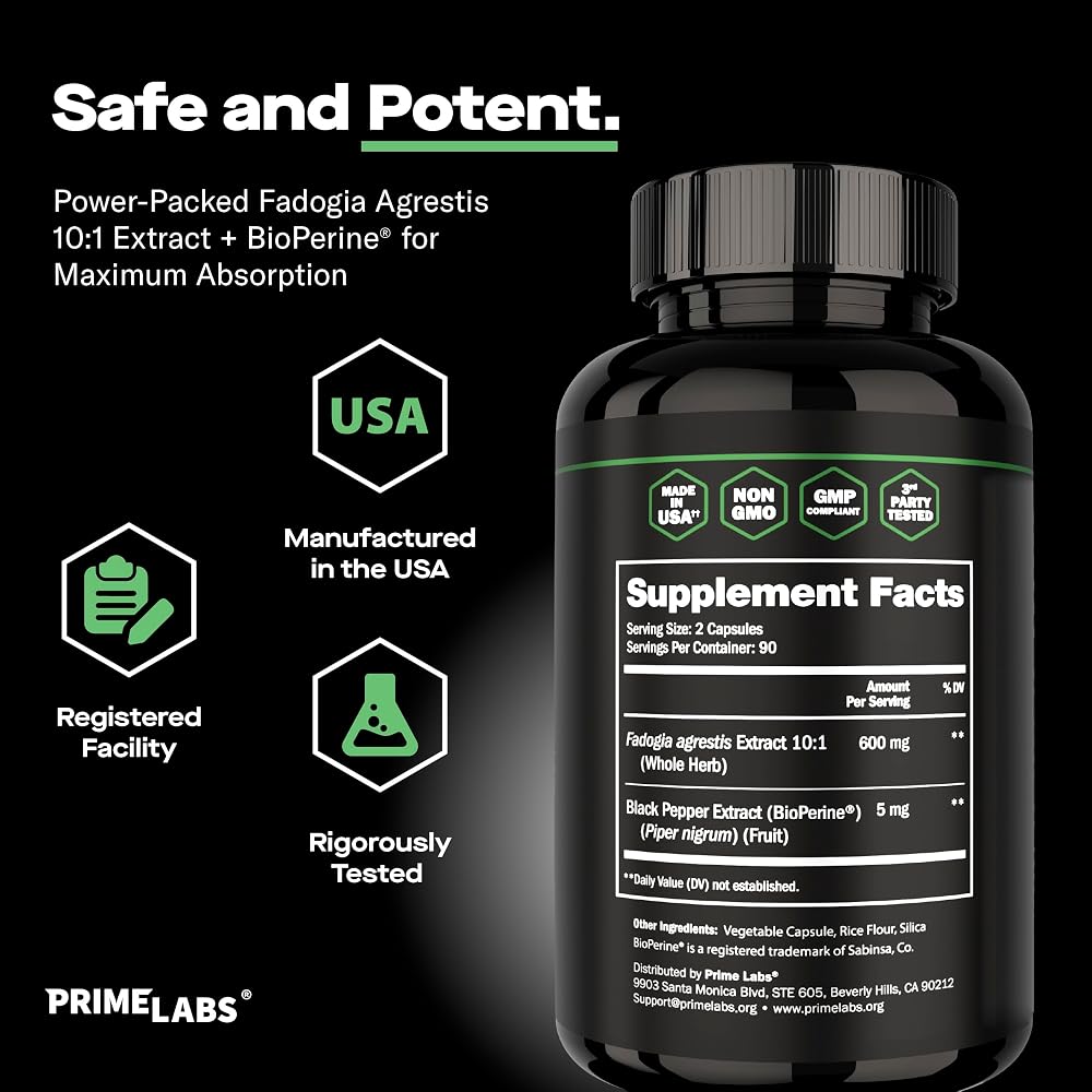 Prime Labs Fadogia Agrestis for Men 600 mg - 180 Capsules - image 6