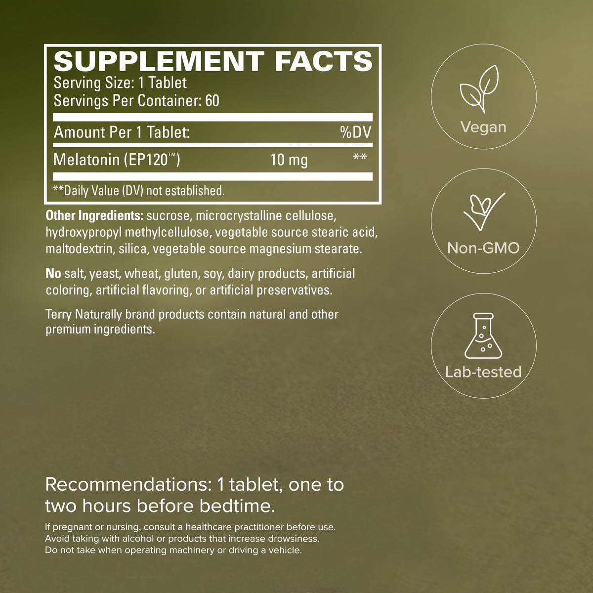Terry Naturally Melatonin EP120 10mg Sleep Support - 60 Tablets - image 5