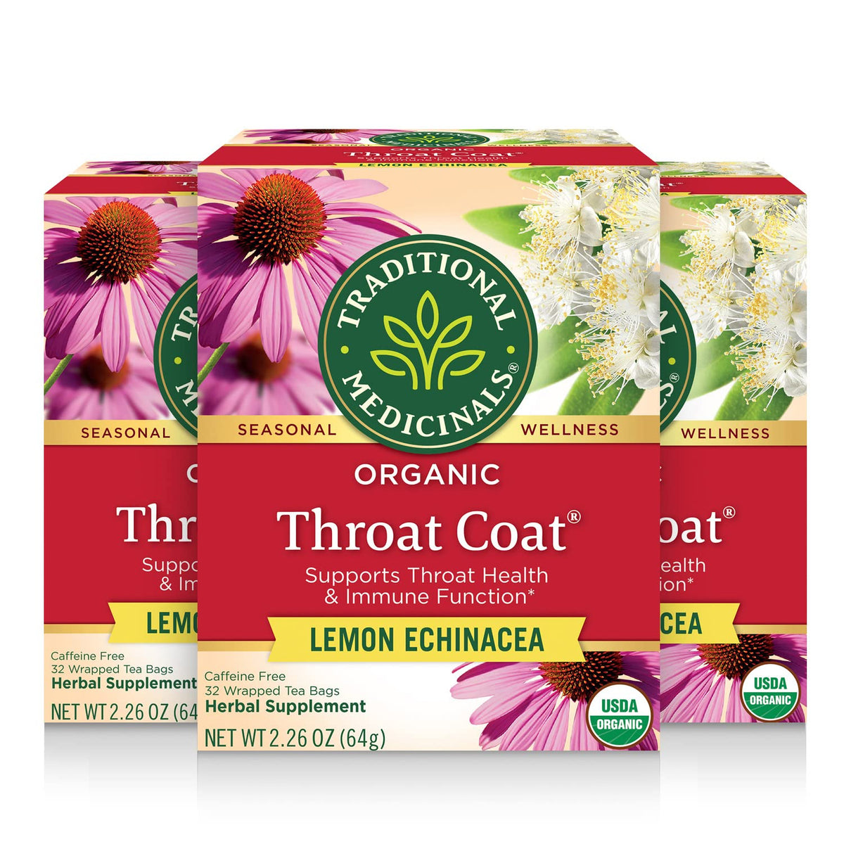 Traditional Medicinals Organic Throat Coat Lemon Echinacea Tea