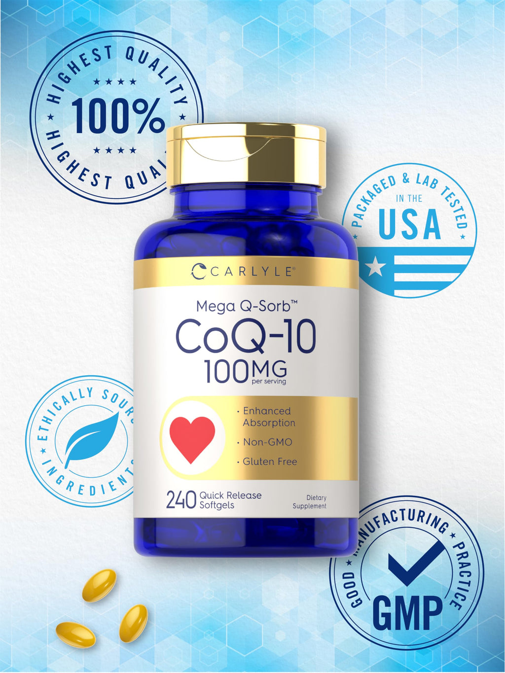 Carlyle CoQ10 100mg Softgels - 240 Count - image 6