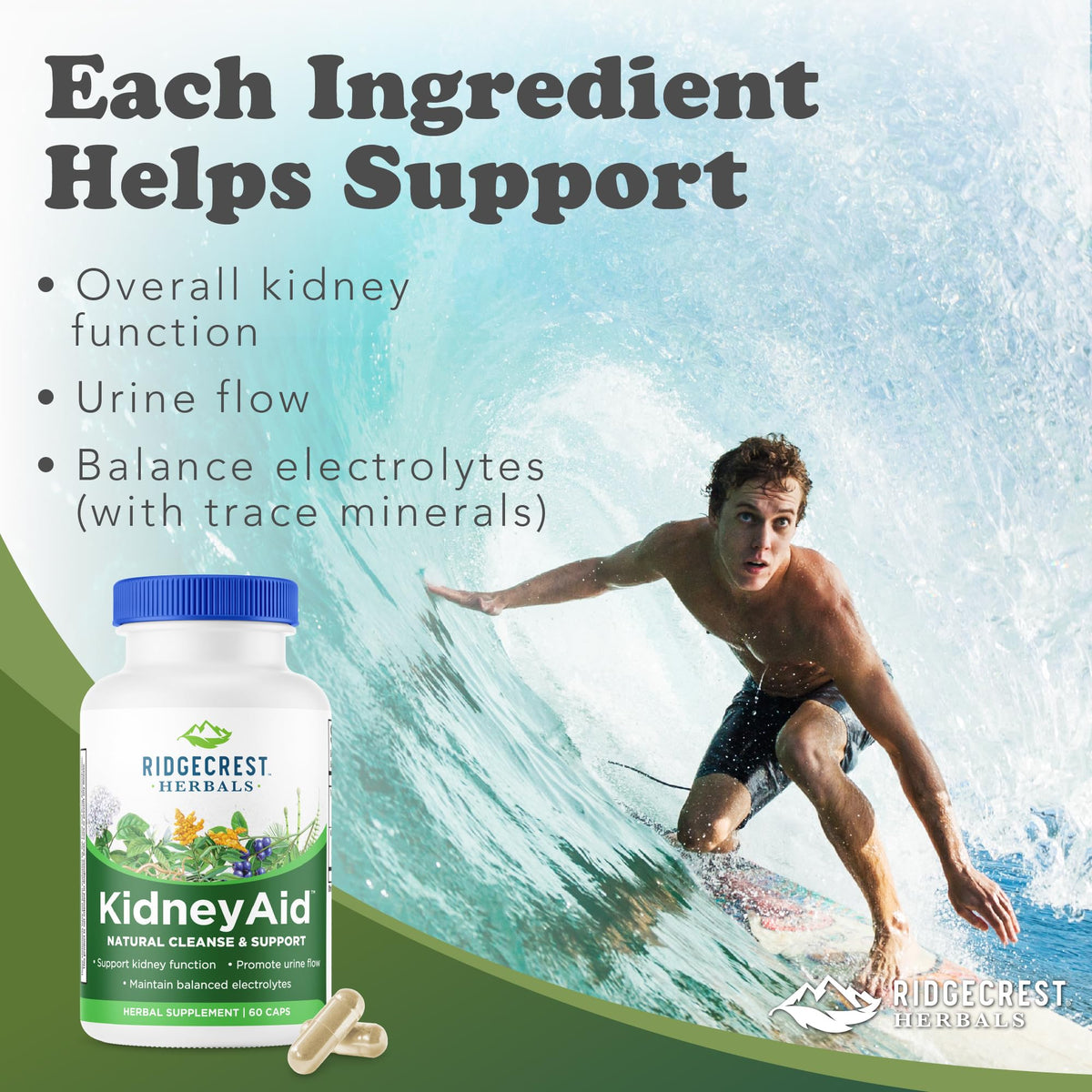 RidgeCrest Herbals KidneyAid Kidney Support - 60 Capsules - image 2