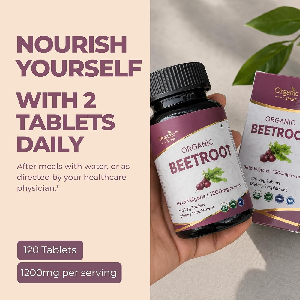 ORGANIC SPREE Beetroot Tablets for Circulation Support - 120 Tablets - image 3