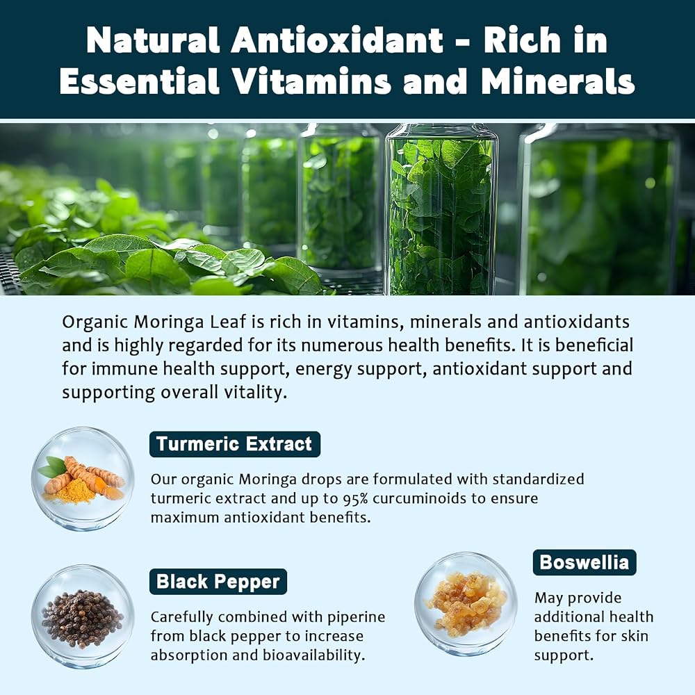 JIANKYTZ Organic Moringa Leaf Extract Liquid Drops for Women and Men