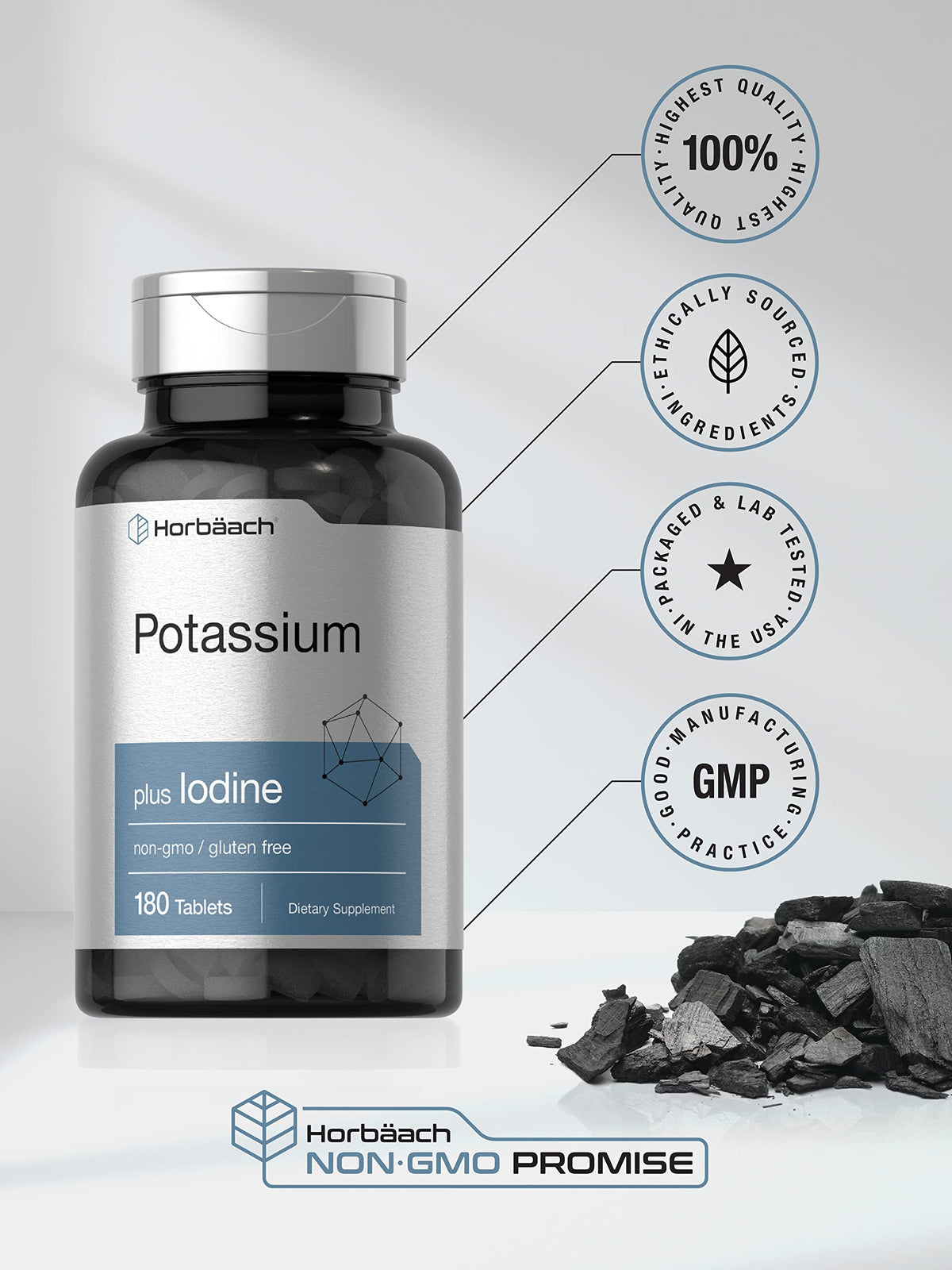 Horbäach Potassium Chloride Plus Iodine - 180 Tablets - image 5