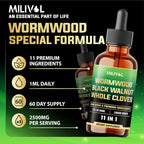 MILIVOL Wormwood Liquid Drops with Black Walnut & Herbs - 2 Fl Oz - image 6