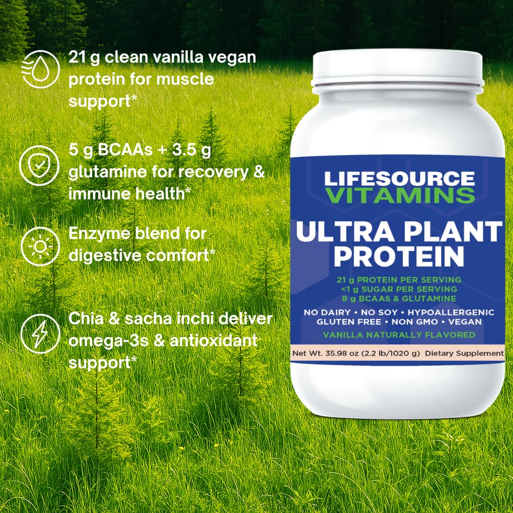 LifeSource Vitamins Plant Protein Vanilla - 2.2 lb - image 3