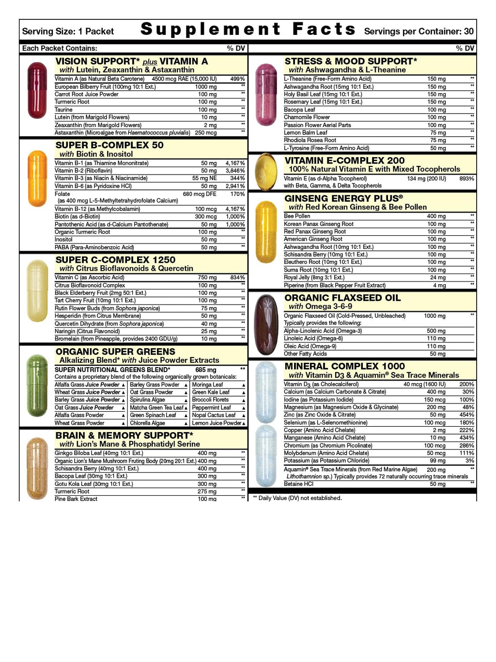 Fresh Start All-in-One Daily Vitamin Pack for Stress & Brain Support - 30 Count - image 2