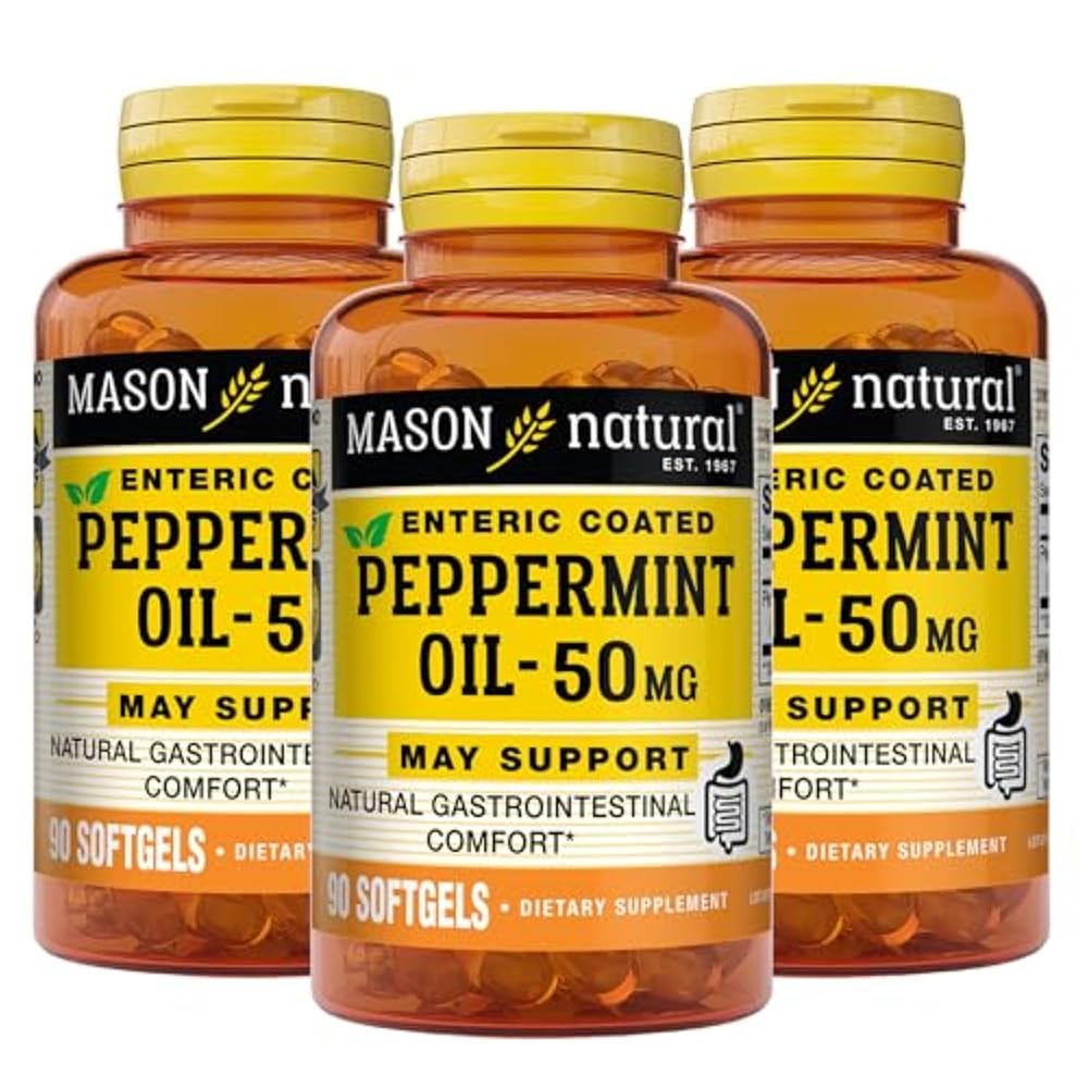 MASON NATURAL Peppermint Oil 50 mg Enteric Coated Softgels - 270 Count
