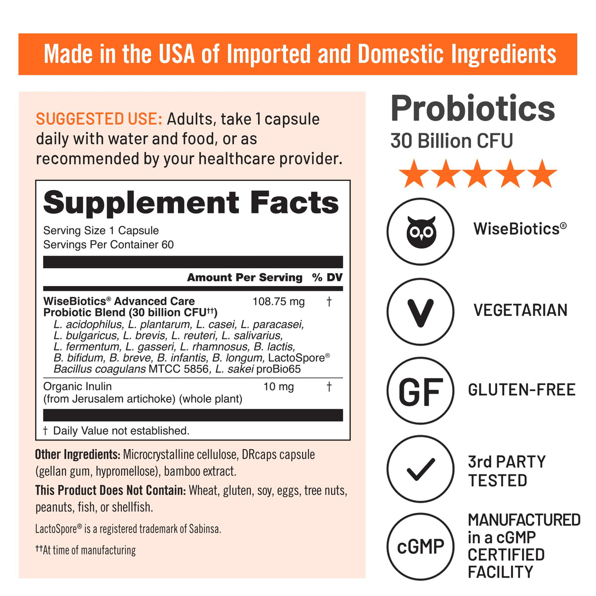 NatureWise Max Probiotics 30 Billion CFU 18 Strains - 60 Capsules - image 6