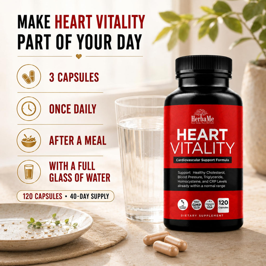 HerbaMe Heart Health Supplement for Circulation Support - 120 Capsules - image 7