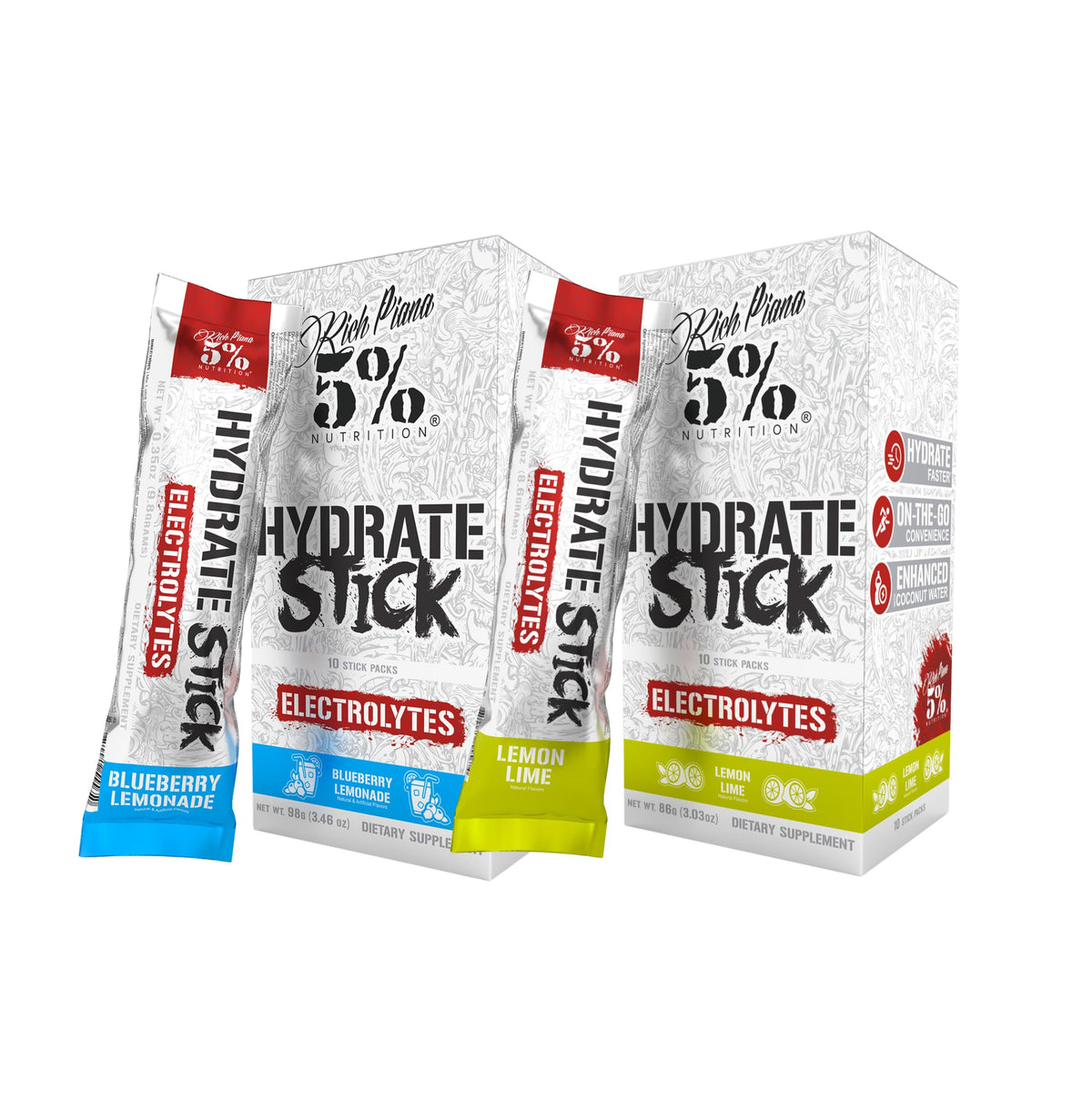 5% Nutrition Hydrate Stick Electrolytes Powder Packets