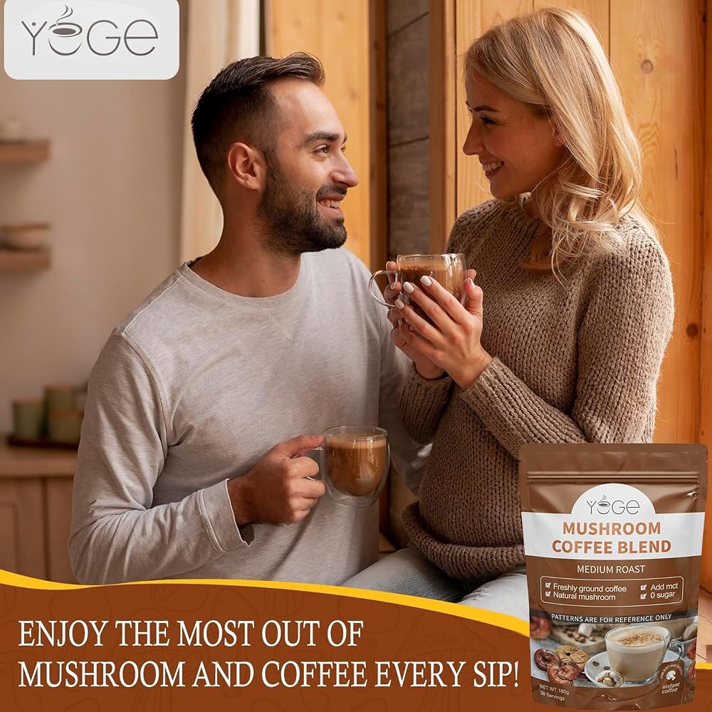 YEGE Mushroom Coffee 6 Adaptogenic Mushrooms for Focus - 30 Servings - image 8