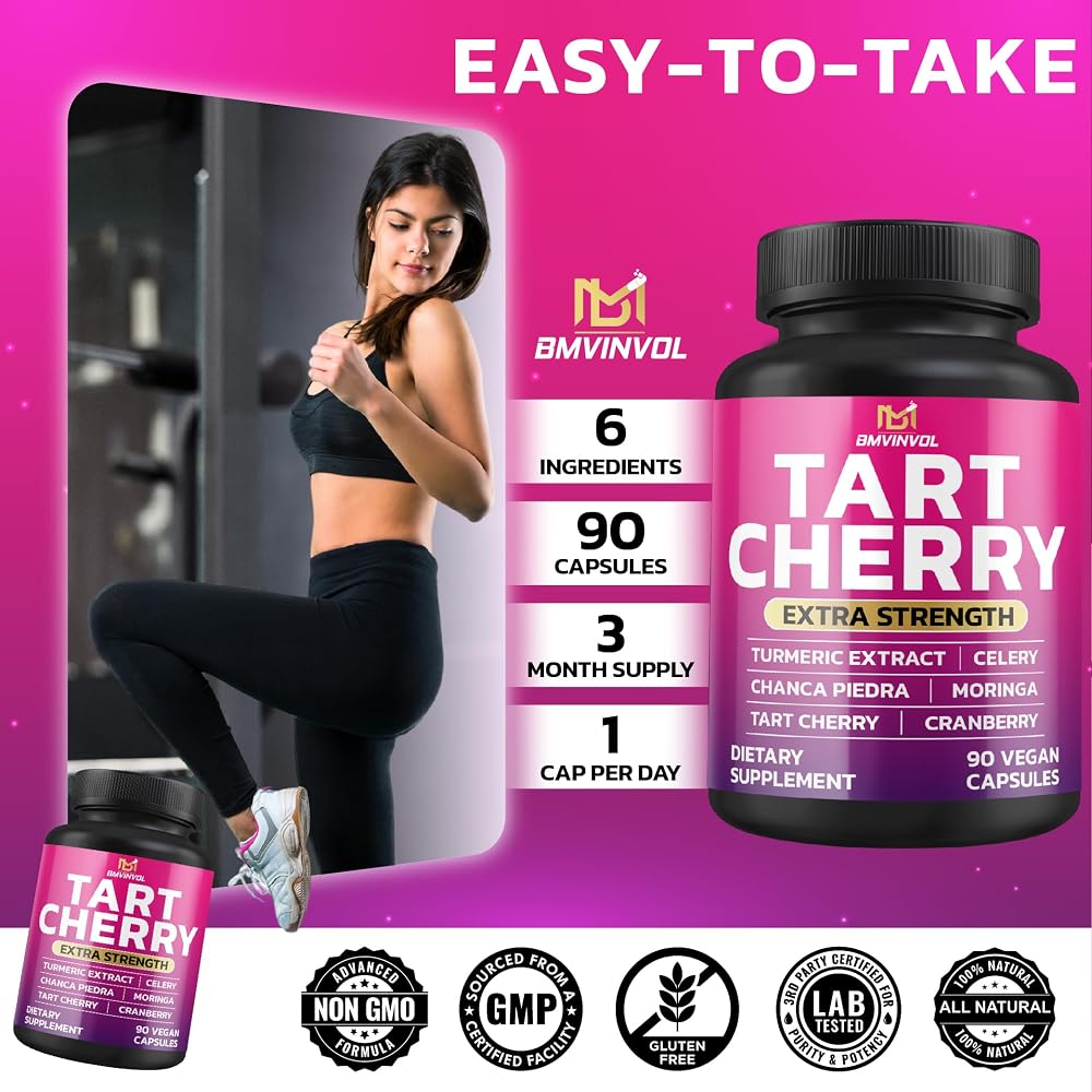 BMVINVOL Tart Cherry 20:1 Extract with Moringa & Cranberry - 90 Capsules - image 6