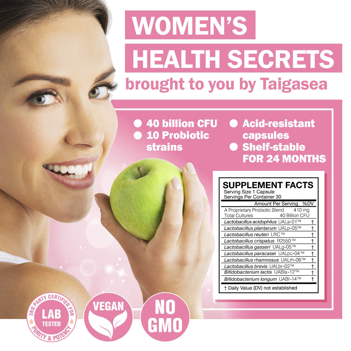 TAIGASEA Probiotics for Women 40 Billion CFU - 30 Capsules - image 2