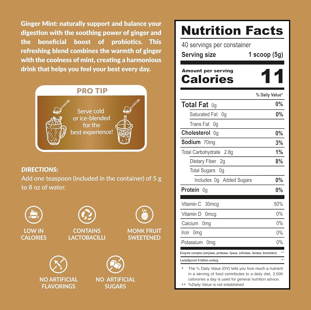 The Mix Superfoods Ginger Mint Powdered Drink - 40 Servings - image 2