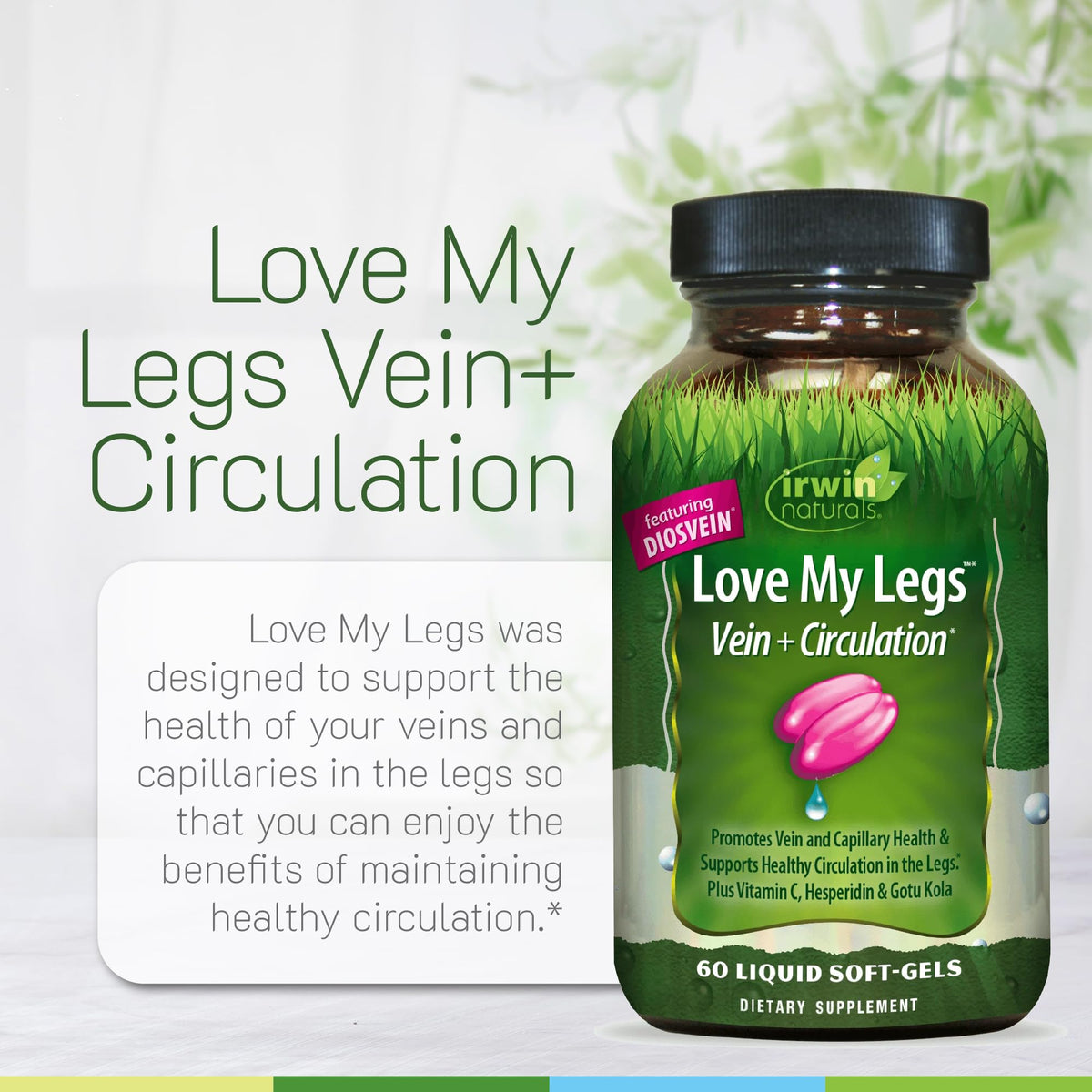Irwin Naturals Love My Legs - 60 Liquid Softgels - Supports Health