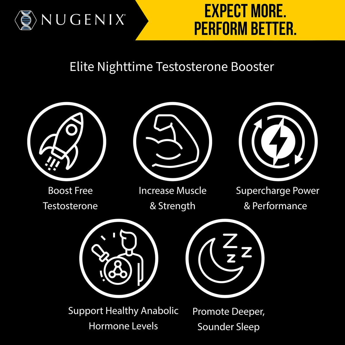 Nugenix PM ZMA Nighttime Testosterone Booster for Men - 120 Capsules - image 5