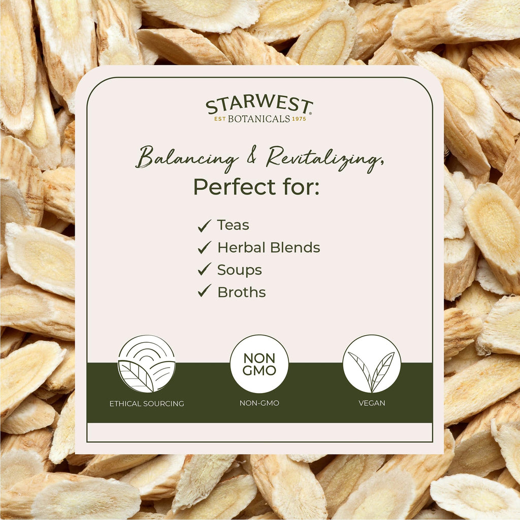 Starwest Botanicals Organic Astragalus Root Sliced - 4 oz - image 3