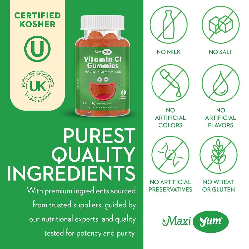 Maxi Health Vitamin C Gummies with Zinc - 60 Gummies - image 6
