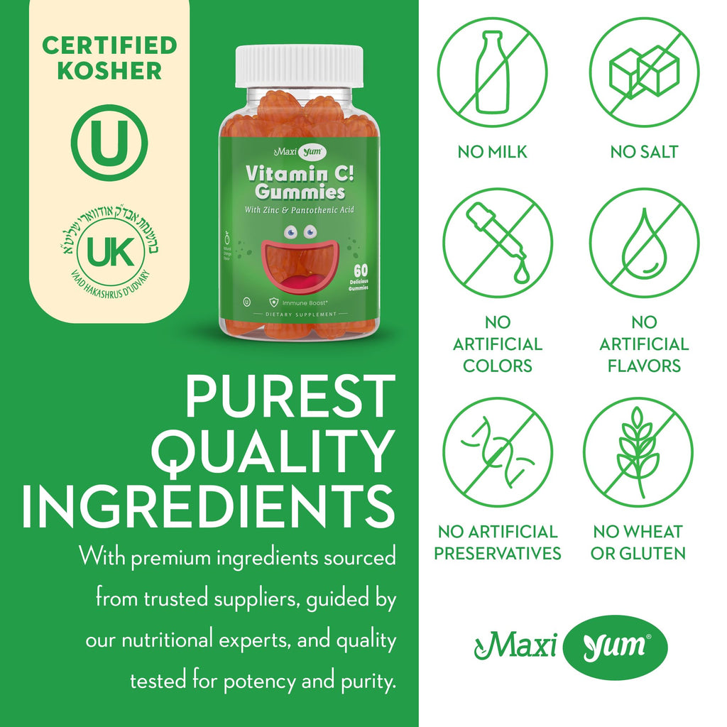Maxi Health Vitamin C Gummies with Zinc - 60 Gummies - image 6