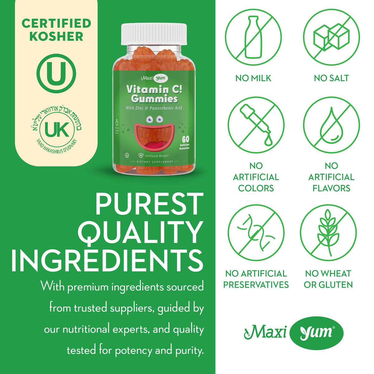 Maxi Health Vitamin C Gummies with Zinc - 60 Gummies - image 6