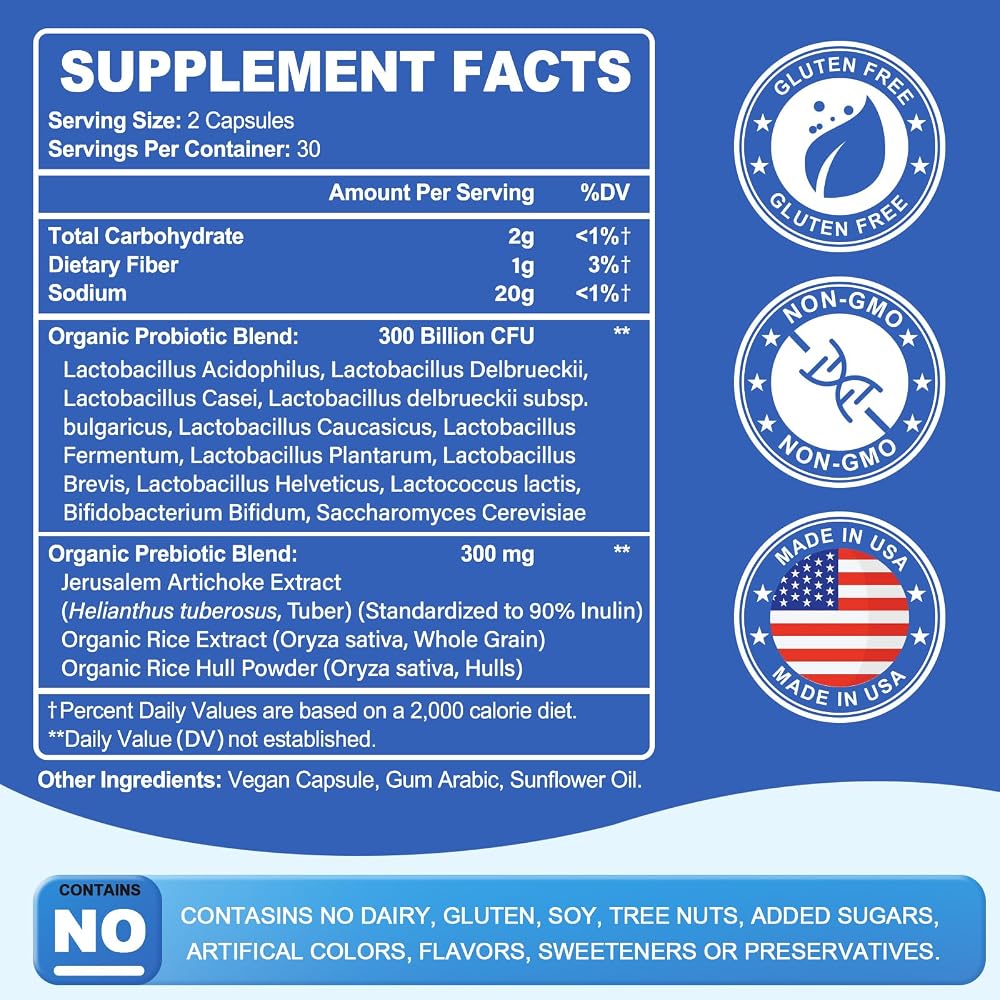 Linkvibe Probiotic 300 Billion CFU - Probiotic for Women and Men