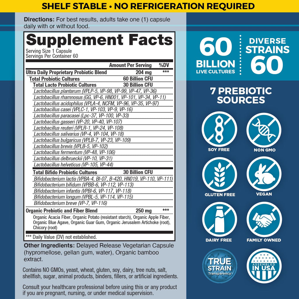 Vital Planet Vital Flora Ultra Daily Probiotic 60 Billion CFU - 60 Capsules - image 2