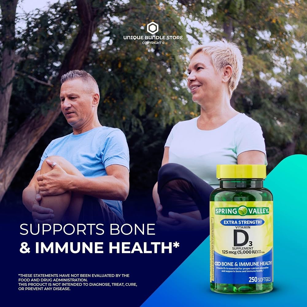 Unique Bundle Store Extra Strength Vitamin D3 5000 IU