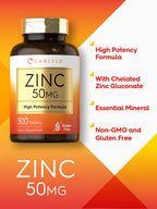 Carlyle Zinc 50mg - 300 Tablets - image 3