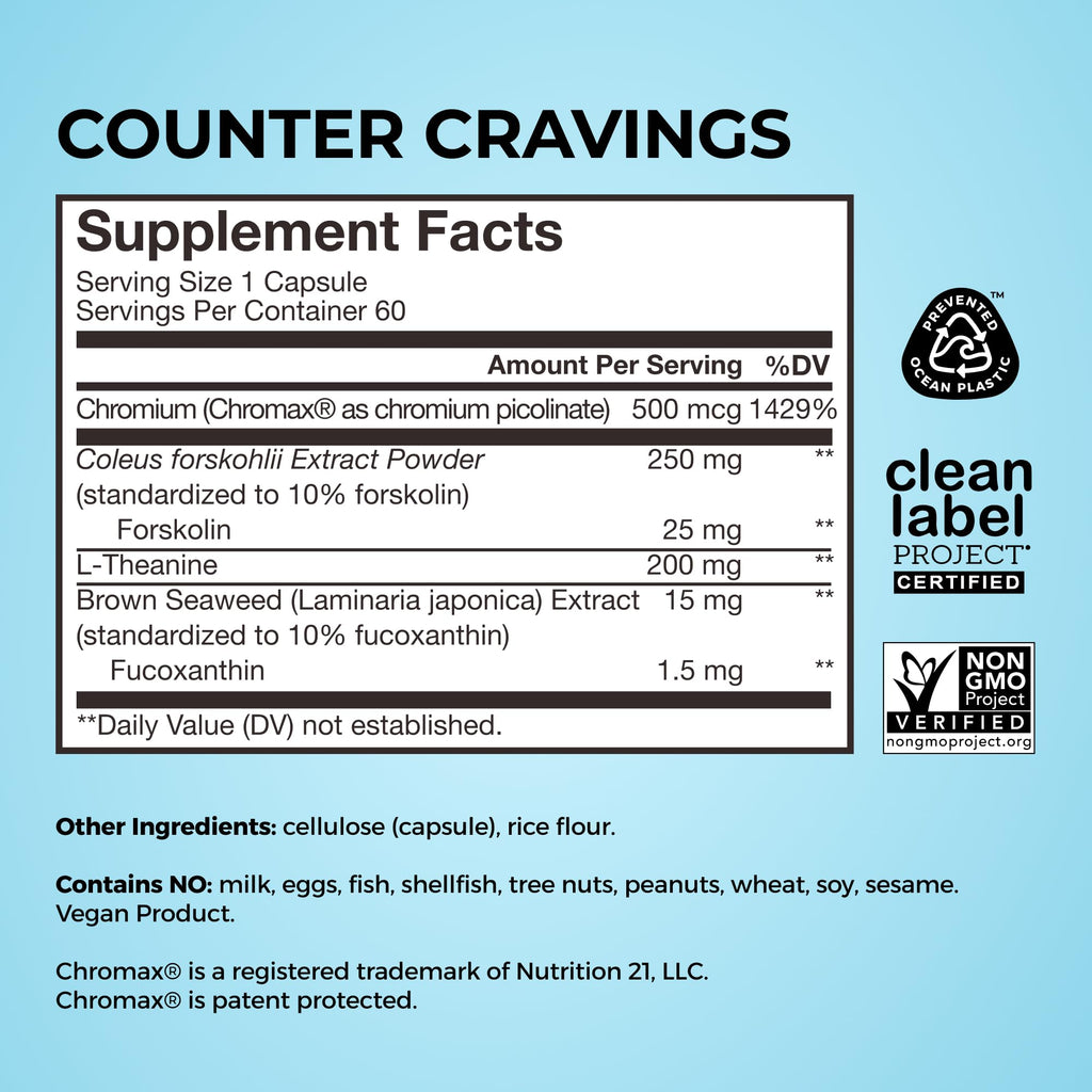 HUM Counter Cravings Chromium & L-Theanine Appetite Support - 60 Capsules - image 5