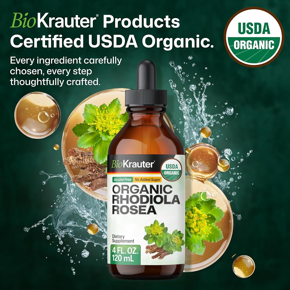 BIO KRAUTER Rhodiola Rosea Extract for Calmness Support - 4 Fl Oz - image 3