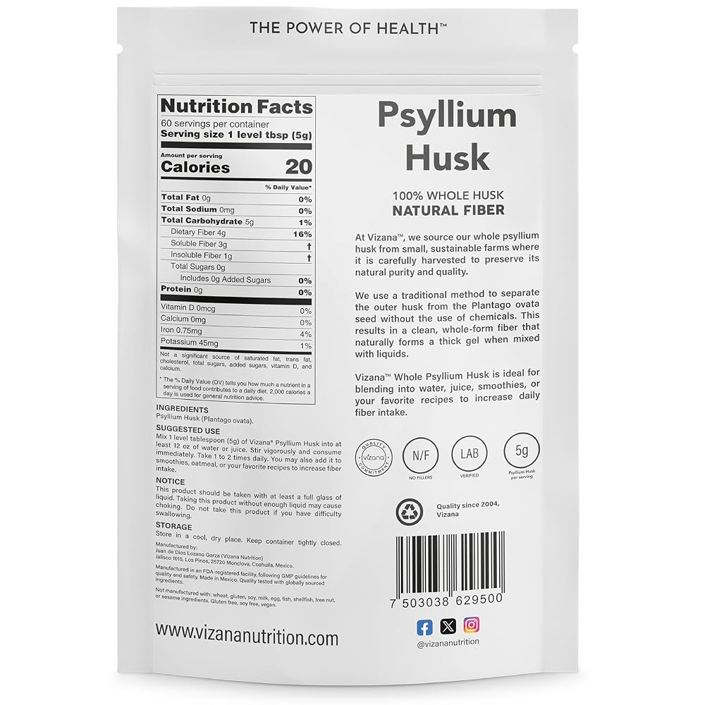 Vizana Nutrition Psyllium Husk Fiber Powder - 300g - image 2