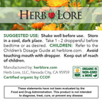 Herb Lore Organic Goodnight Tincture - Liquid Sleep Aid Drops