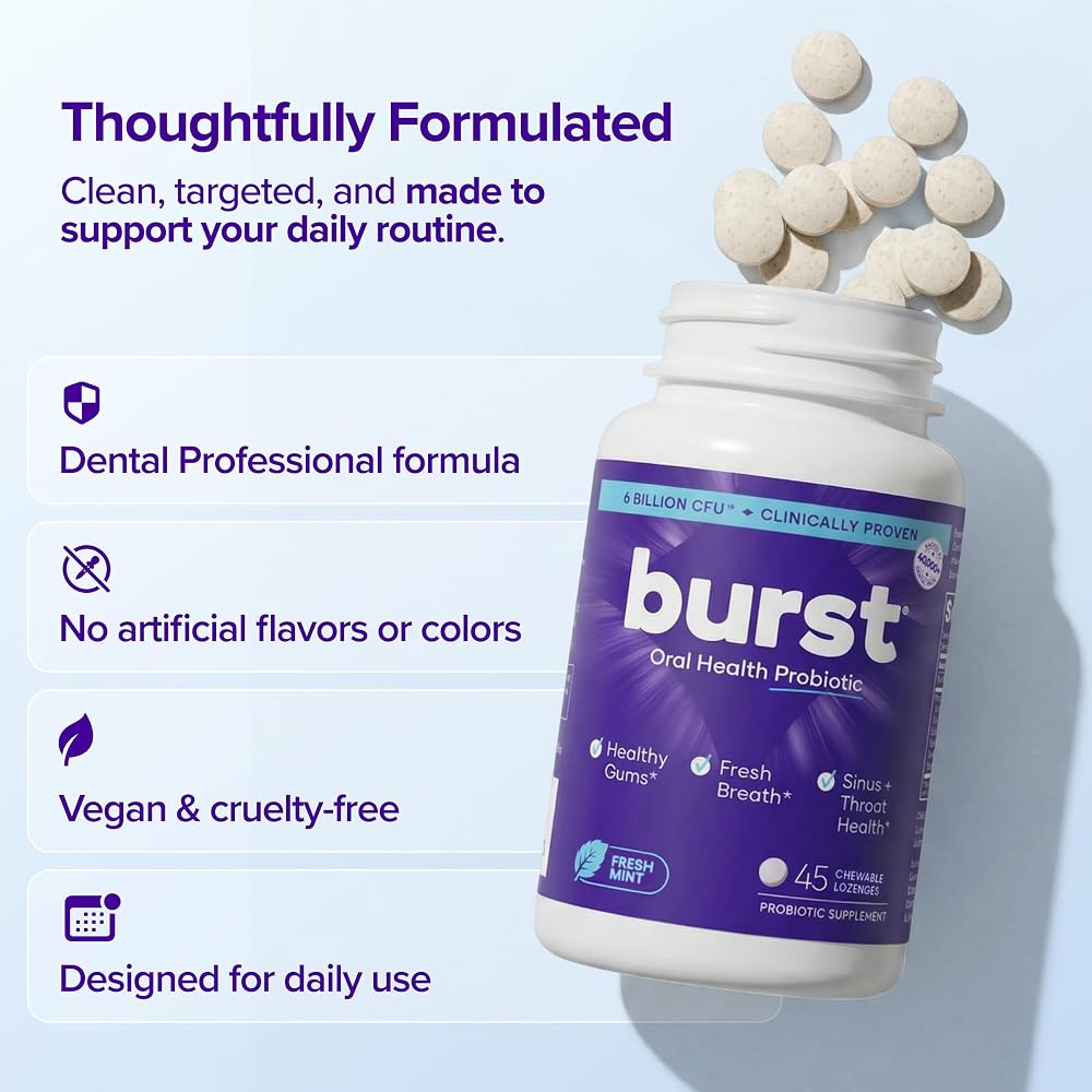 Burst Dental Probiotics for Teeth and Gums - 45 Tablets - image 5