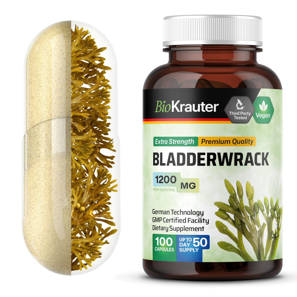 BIO KRAUTER Bladderwrack Iodine Supplement - 100 Capsules