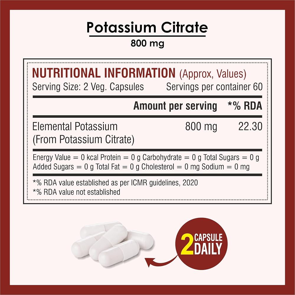 Biotrex Nutraceuticals Potassium Citrate 800mg - 120 Vegetarian Capsules - image 4