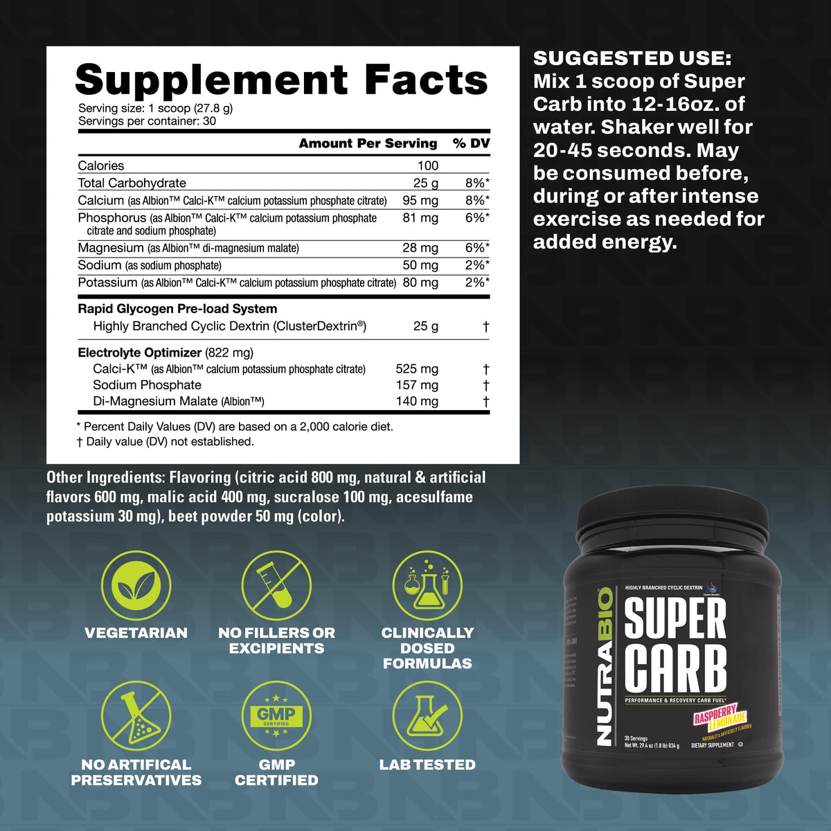 NutraBio Super Carb - Complex Carbohydrate Supplement Powder