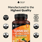New Leaf Products Turmeric Curcumin with Black Pepper & Ginger 2000mg