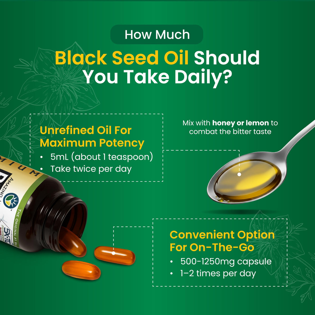 Amazing Herbs Premium Black Cumin Seed Oil