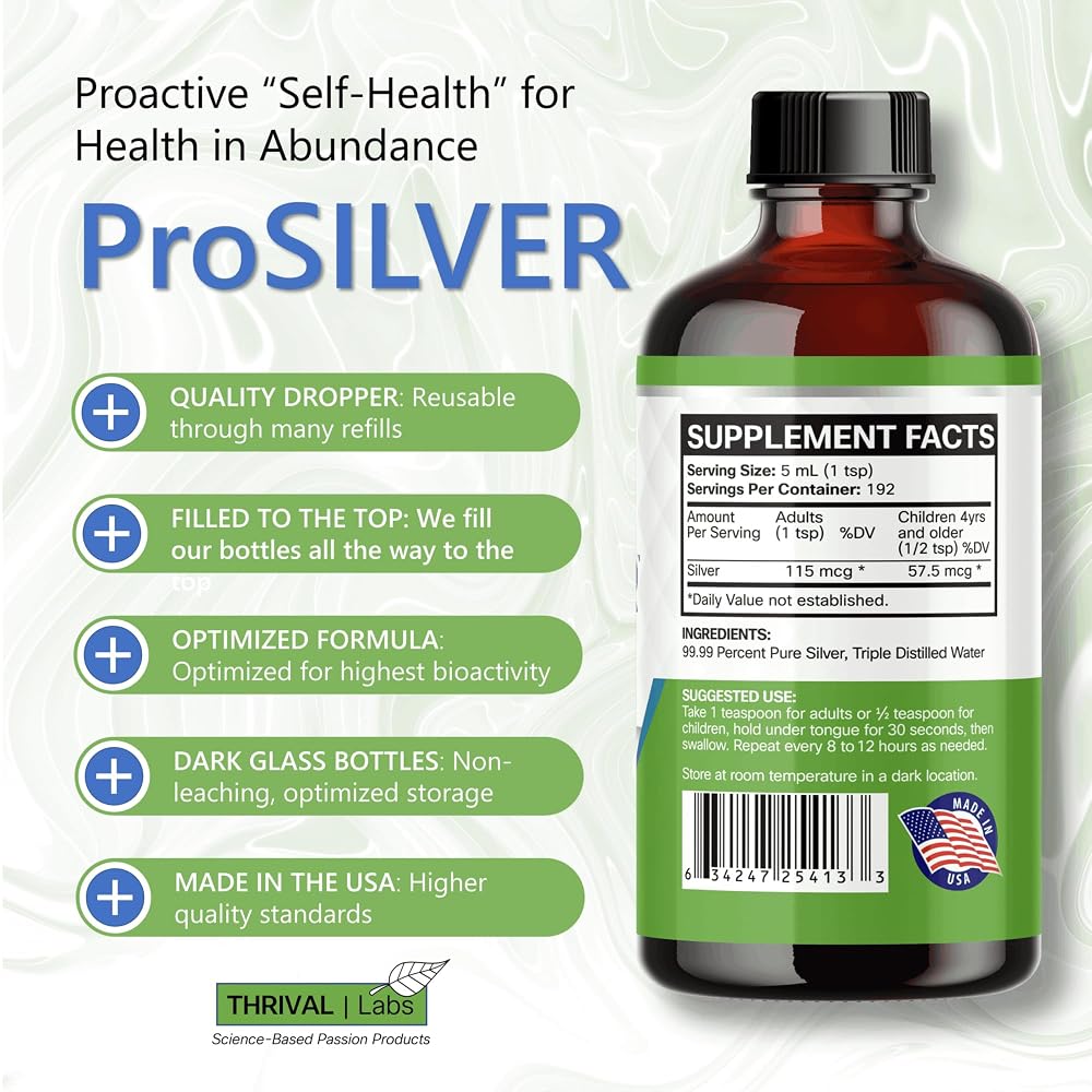 Thrival Labs ProSILVER Green Ionic Colloidal Silver Liquid 20 PPM - image 5