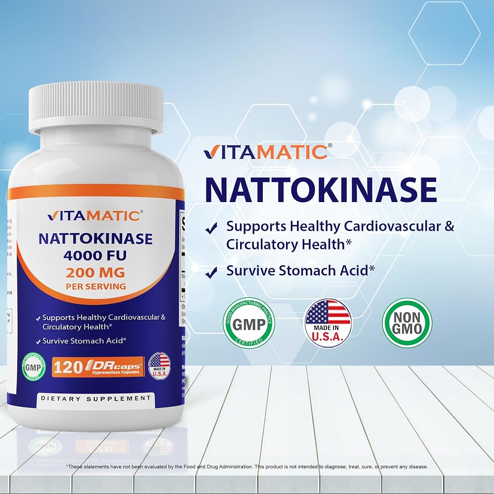 Vitamatic Nattokinase 4000 FU Enzyme - 120 Capsules - image 3