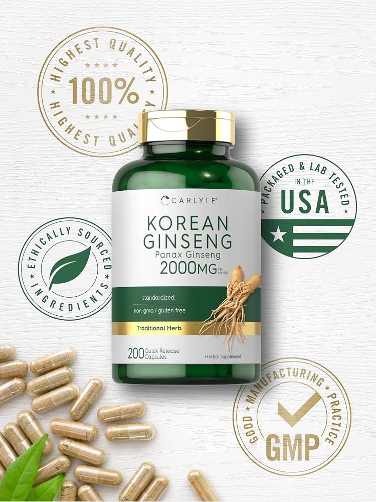 Carlyle Korean Panax Ginseng Extract 2000mg - 200 Capsules - image 6