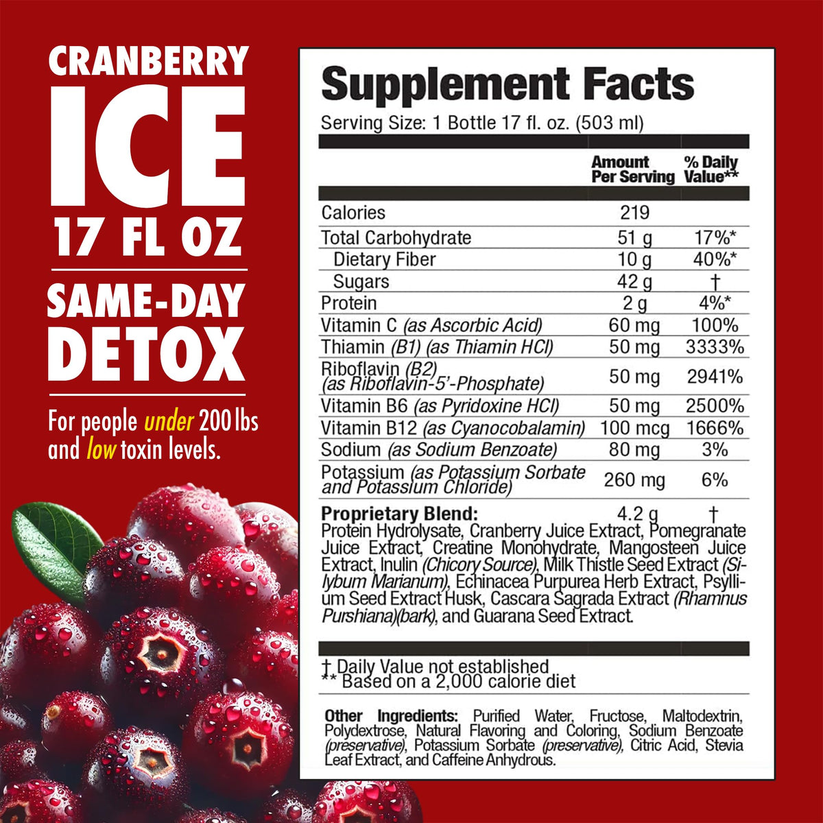 Rescue Detox ICE Cranberry Instant Cleanse - 17 Fl Oz - image 2