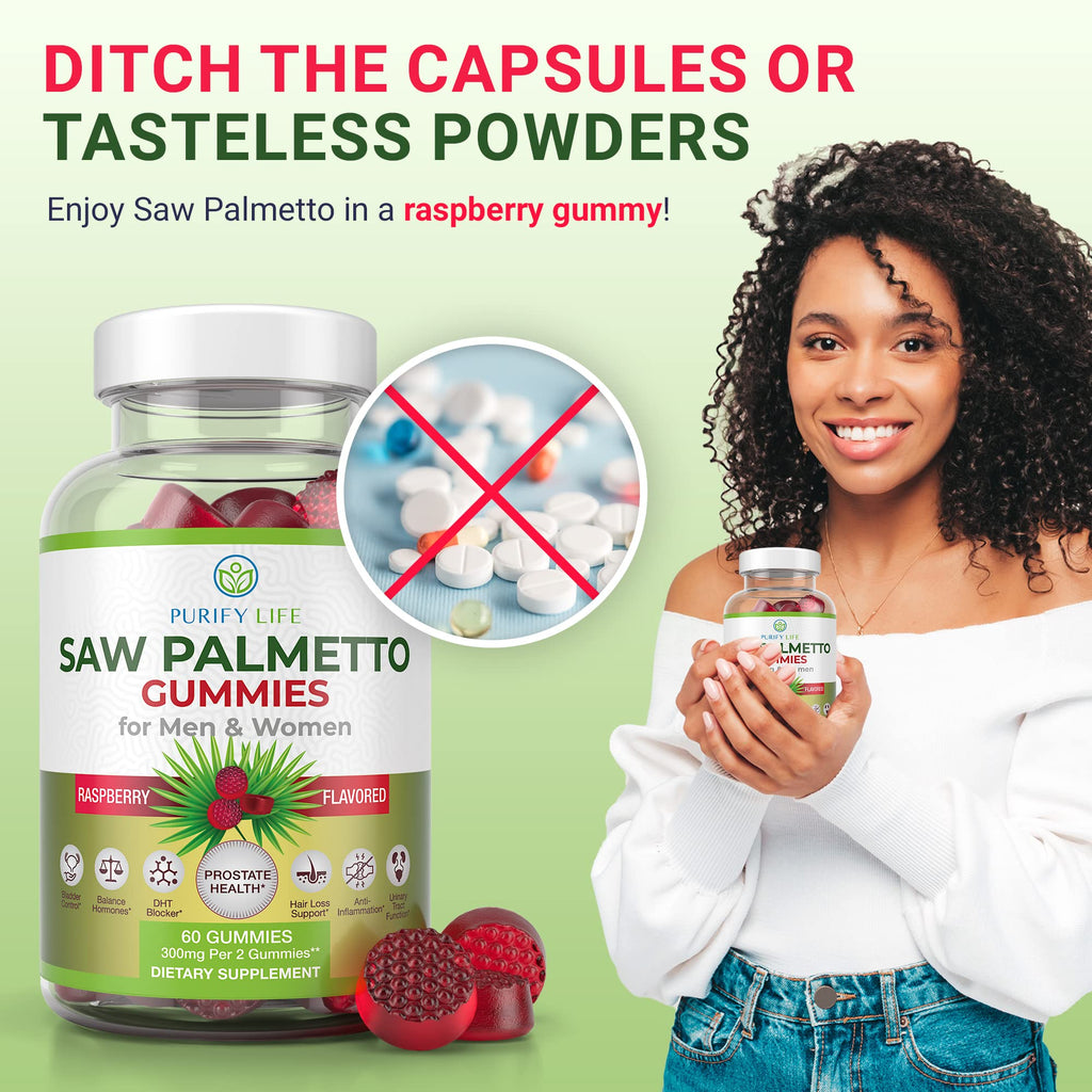 Purify Life Saw Palmetto Gummies for Hair Growth Support - 60ct - image 6
